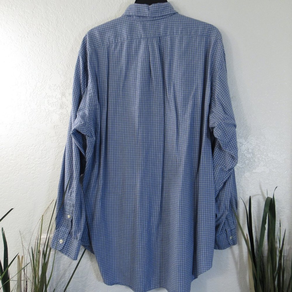 Ralph Lauren Mens Shirt Sz 17/35 Blue Plaid Button - Picture 5 of 11